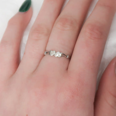 Silver Double Hearts Ring